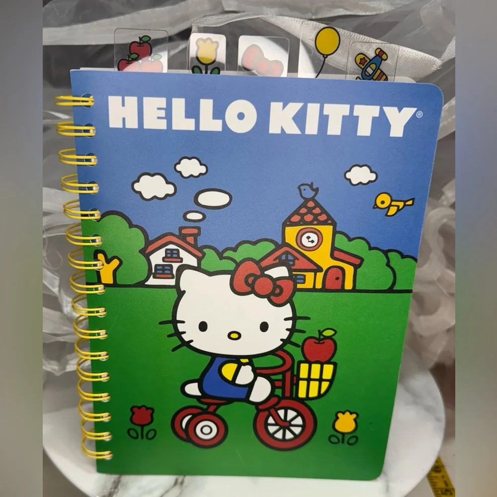Hello Kitty Top Tabbed Spiral Notebook with Durable Covers and Dividers